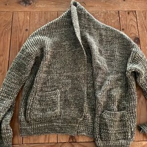 Green soft cardigan sweater